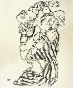Egon Schiele Aunt and Nephew Sweden oil painting artist